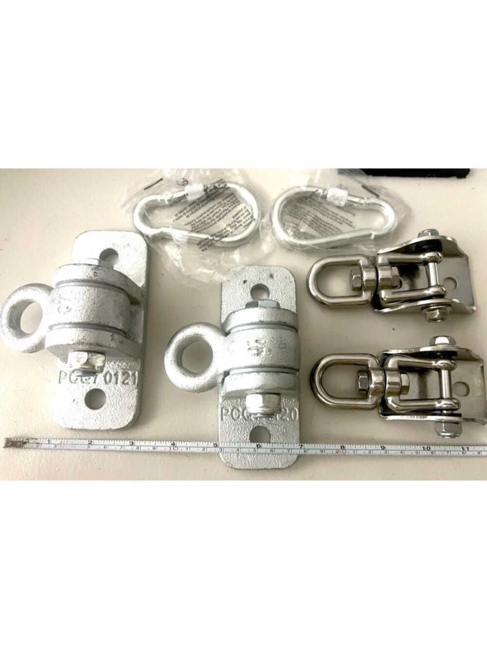 2 Heavy Duty Galvanized Swivel Swing Hangers Tire Swing Hammock Ceiling Mount